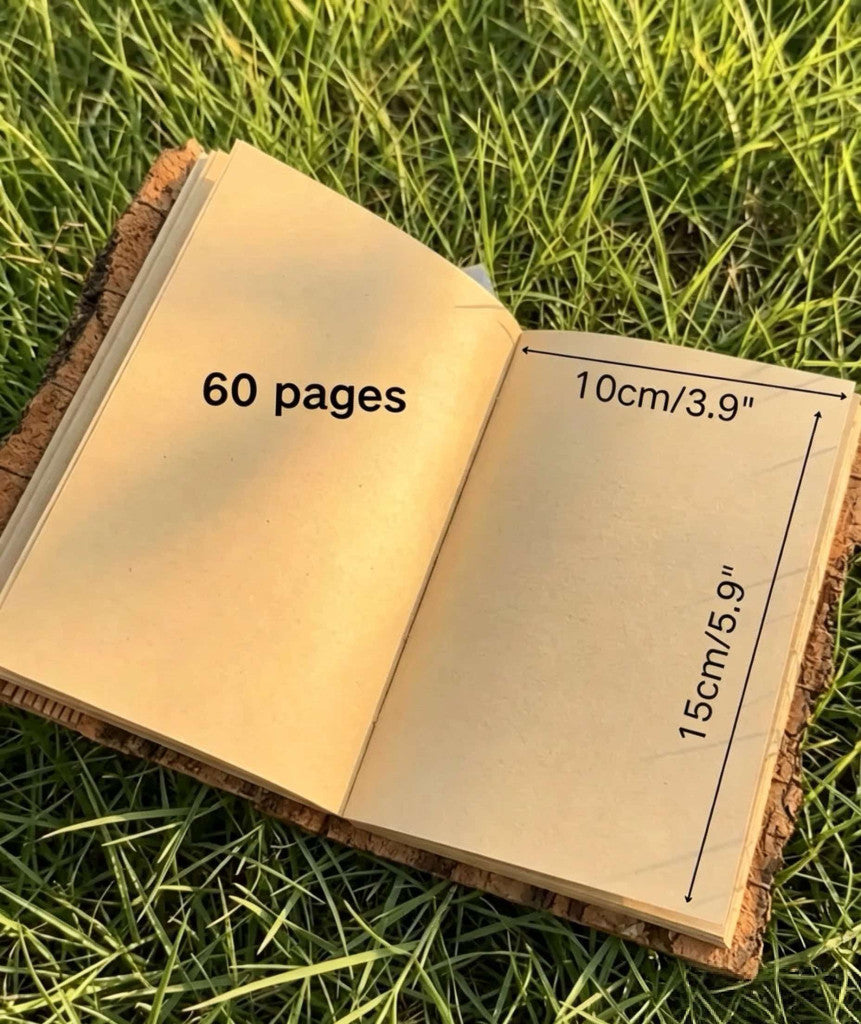 Premium Bark Journal With Twig Pen
